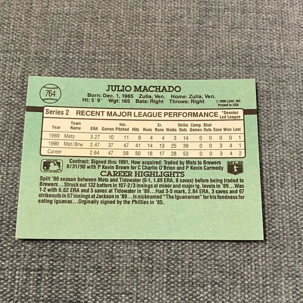 1991 Donruss Milwaukee Brewers Baseball Card Trading Card